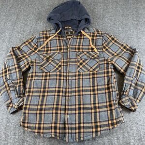 Legendary Outfitters Quilted Lined Flannel  Jacket Hoodie Men's Medium Plaid